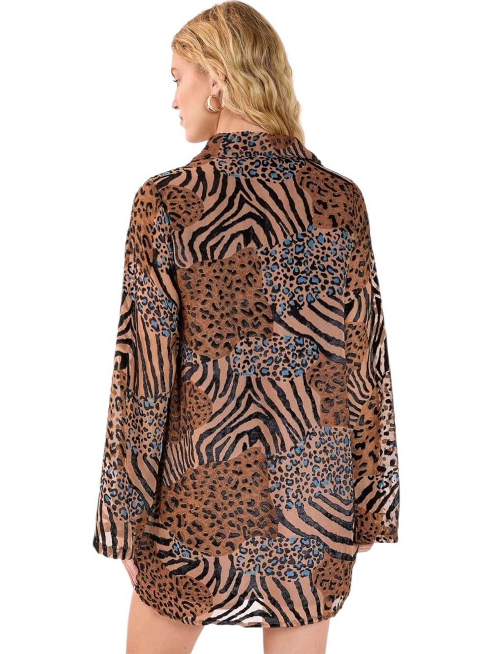 Nasty Gal Mixed Animal Devore Print Mini Tunic Dress - Picture 4 of 15